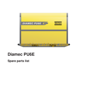 Atlas Copco Diamec PU6E Parts Catalog