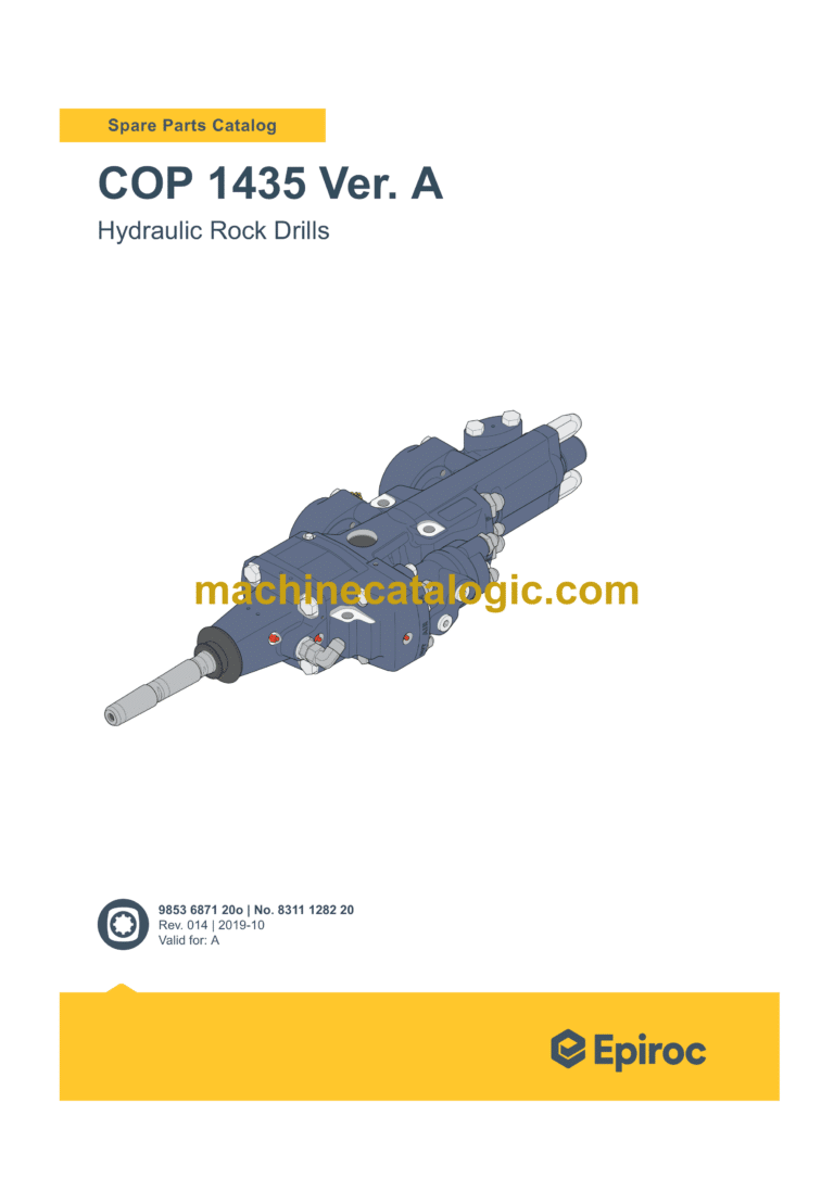 Epiroc COP 1435 Hydraulic Rock Drills Ver. A Parts Catalog