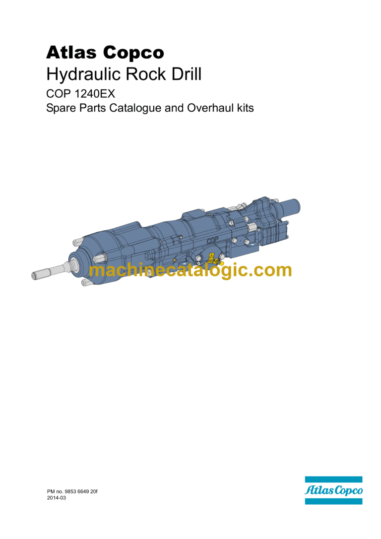 Atlas Copco COP 1240EX Hydraulic Rock Drill Parts Catalog