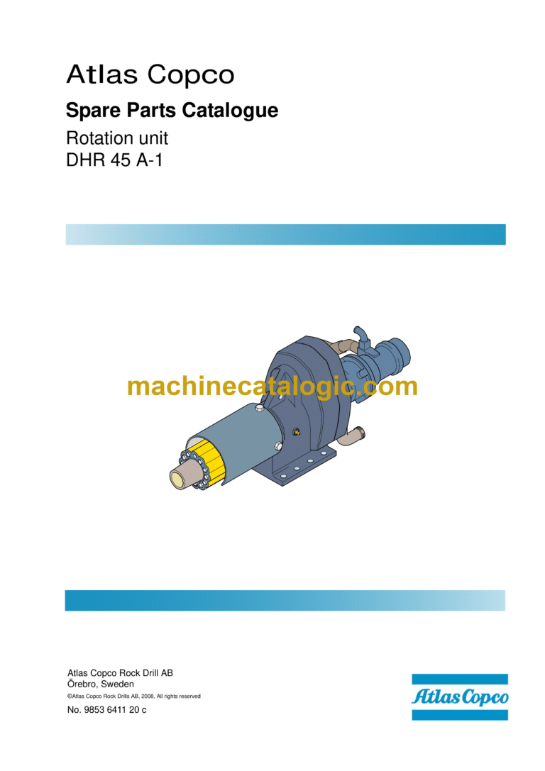 Atlas Copco DHR 45 A-1 Rotation Units Parts Catalog