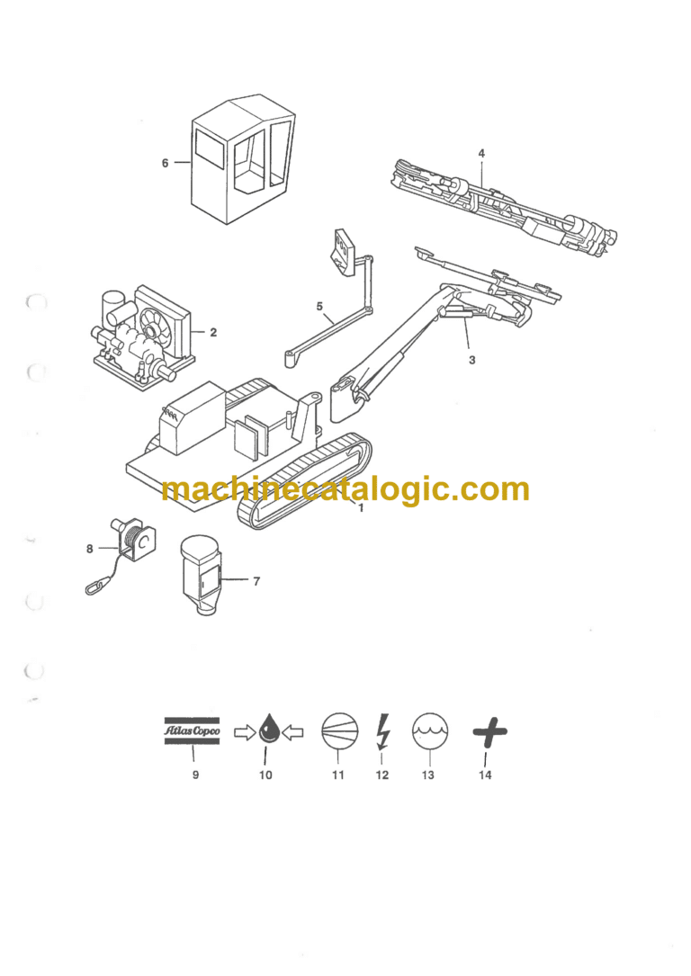 Atlas Copco ROC 642HP-10, ROC 642HP-14 Drill Carriage Parts Catalog