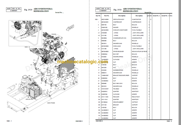 Doosan DX210W-5 Tier 4 Excavator Parts Manual - Image 3