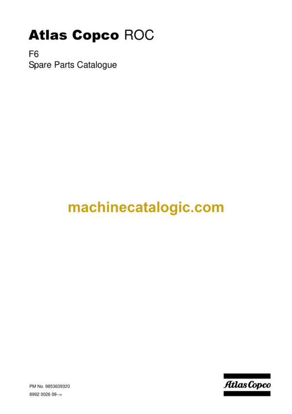 Atlas Copco ROC F6 Drilling Rig Parts Catalog
