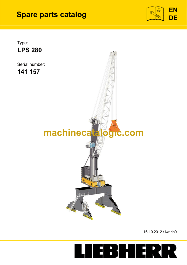 Liebherr LPS 280 Portal Slewing Crane Spare Parts Catalog (141157)