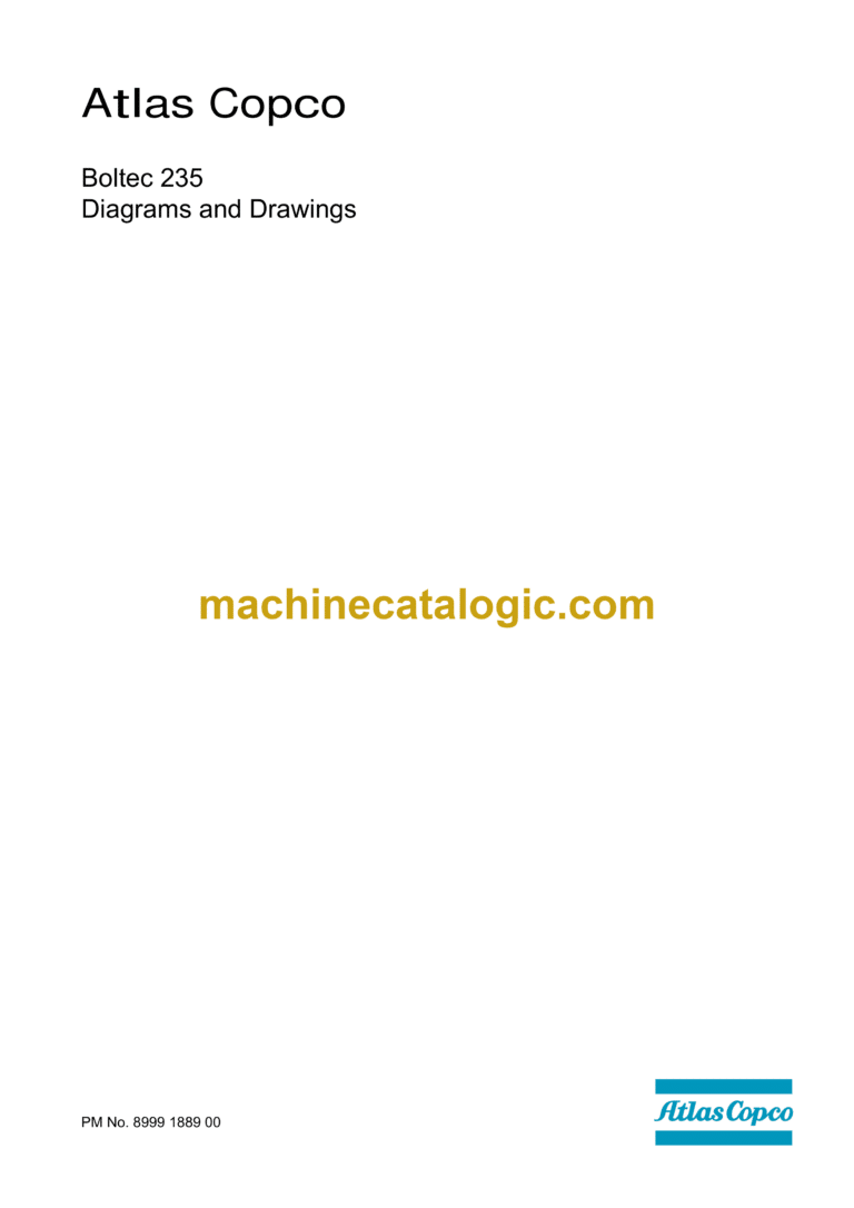 Atlas Copco Boltec 235 Diagrams and Drawings Manual