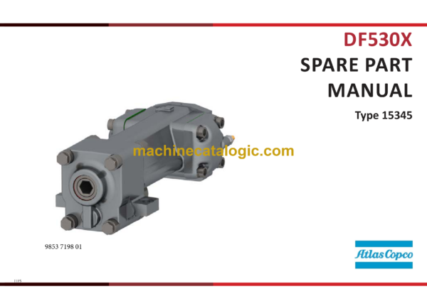 Atlas Copco DF530X Hydraulic Rock Drill Parts Catalog