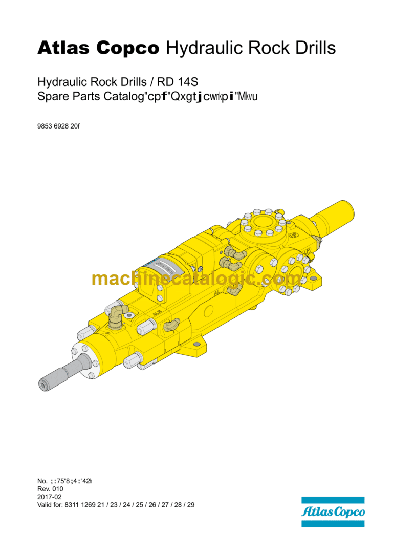 Atlas Copco RD 14S Surface Rock Drill Parts Catalog