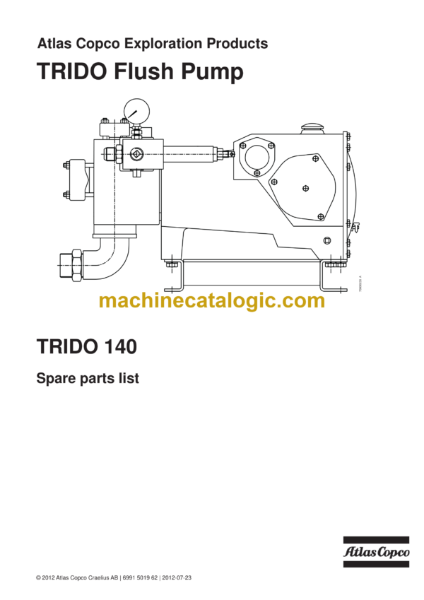 Atlas Copco Trido 140 Flush Pump Parts Catalog