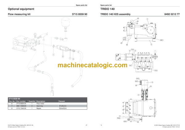 Atlas Copco Trido 140 Flush Pump Parts Catalog - Image 3