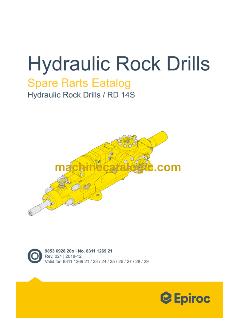 Epiroc Hydraulic Rock Drills RD 14S Parts Catalog