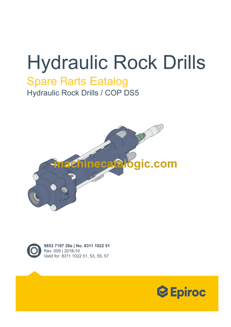 Epiroc COP DS5 Hydraulic Rock Drills Parts Catalog