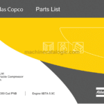 Atlas Copco XAHS 350 Cud PNB Engine 6BTA 5.9C Parts Catalog