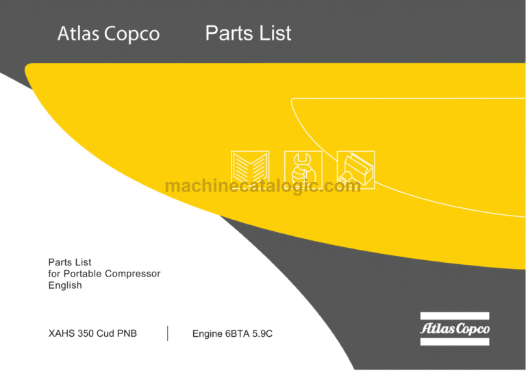 Atlas Copco XAHS 350 Cud PNB Engine 6BTA 5.9C Parts Catalog