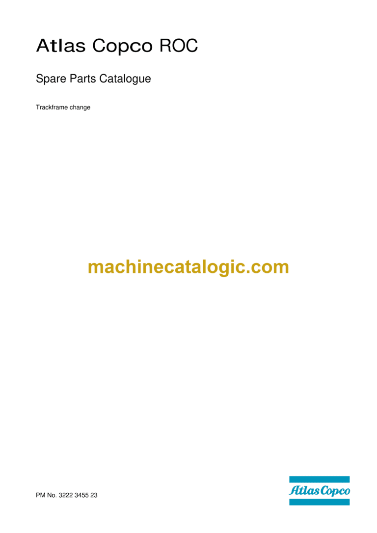 Atlas Copco Trackframe Change Parts Catalog