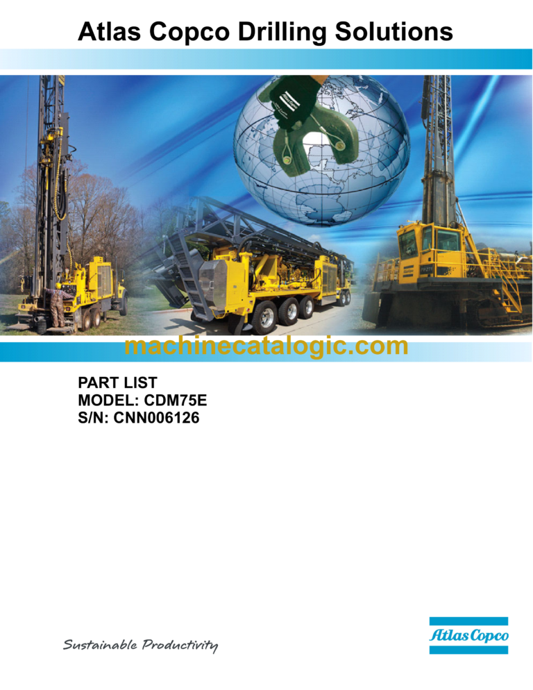 Atlas Copco CDM75E Drill Rig Parts Catalog