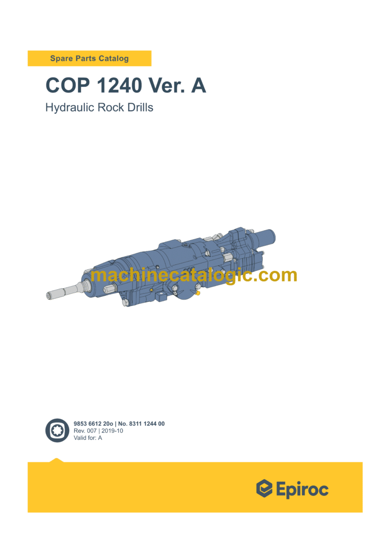 Epiroc COP 1240 Version A Hydraulic Rock Drills Parts Catalog