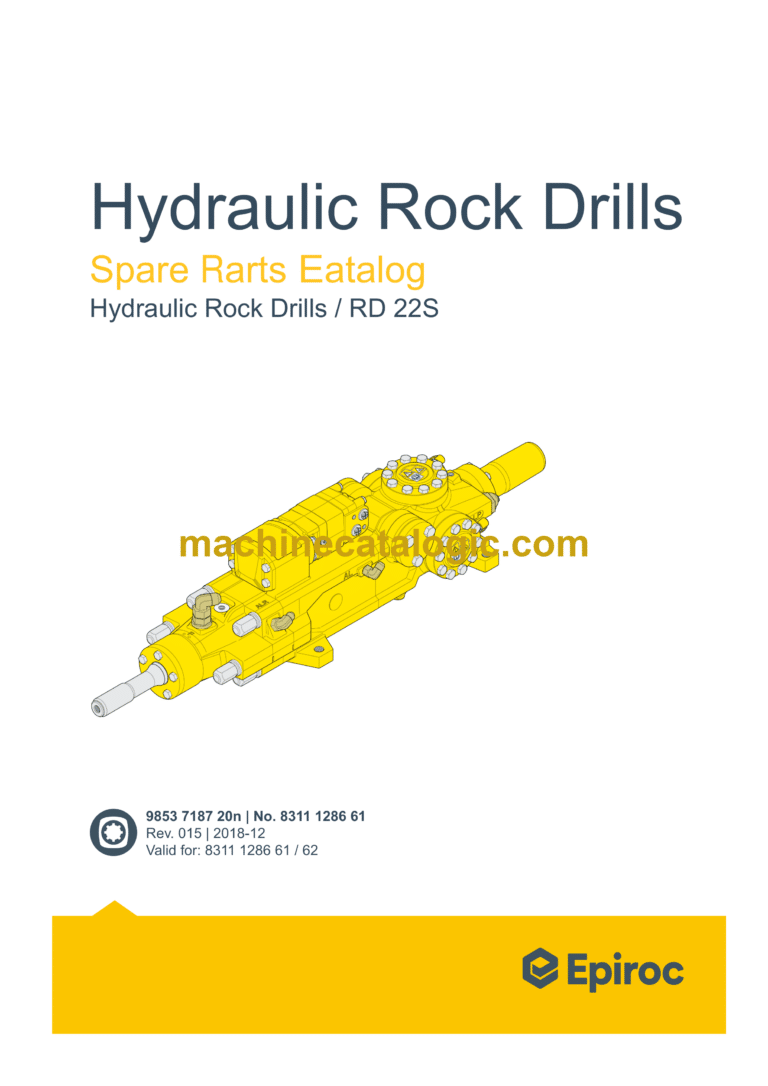Epiroc Hydraulic Rock Drills RD 22S Parts Catalog