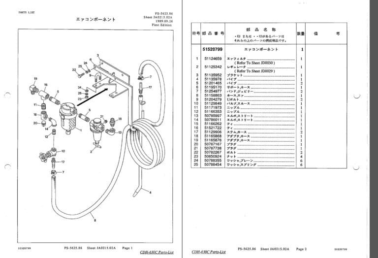CDH630C Hydraulic Crawler Drill Parts Manual