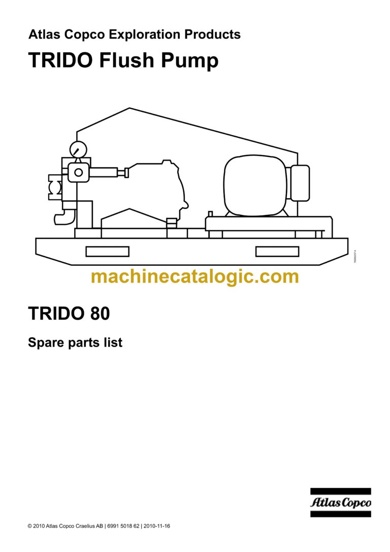 Atlas Copco Trido 80 Flush Pump Parts Catalog