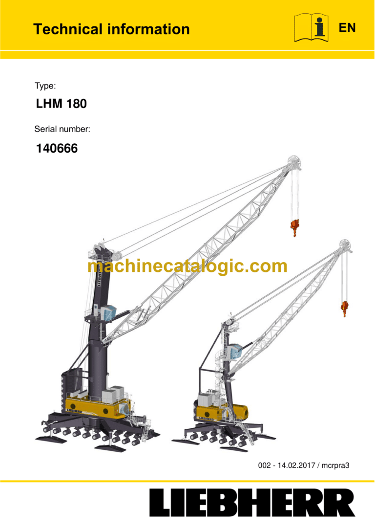 Liebherr LHM 180 Mobile Harbour Crane Technical Information (140666)