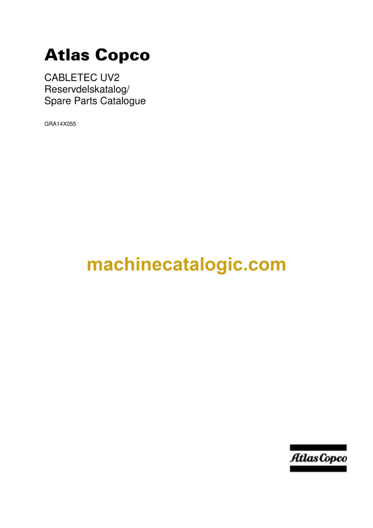 Atlas Copco Cabletec UV2 Parts Catalog