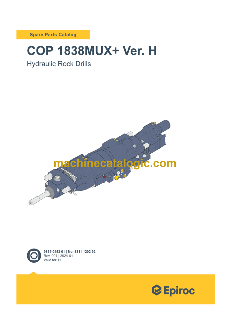 Epiroc COP 1838MUX+ Version H Hydraulic Rock Drills Parts Catalog