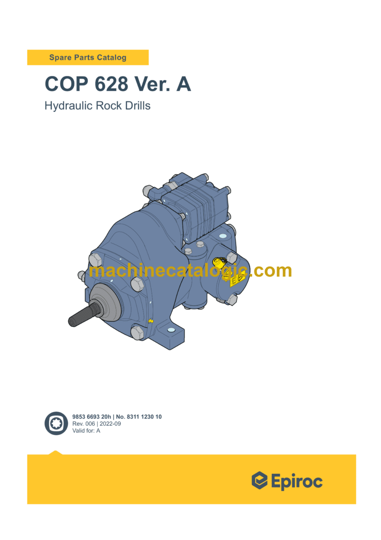 Epiroc COP 628 Version A Hydraulic Rock Drills Parts Catalog