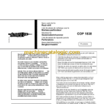 Atlas Copco COP 1838 Hydraulic Rock Drill Parts Catalog
