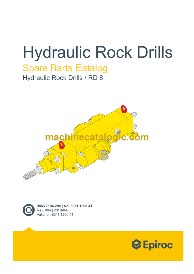 Epiroc Hydraulic Rock Drills RD 8 Parts Catalog