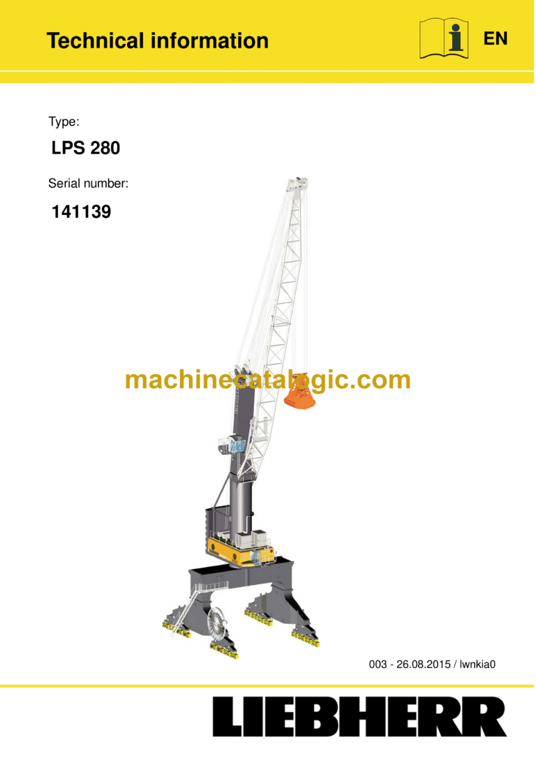 Liebherr LPS 280 Portal Slewing Crane Technical Information (141139)