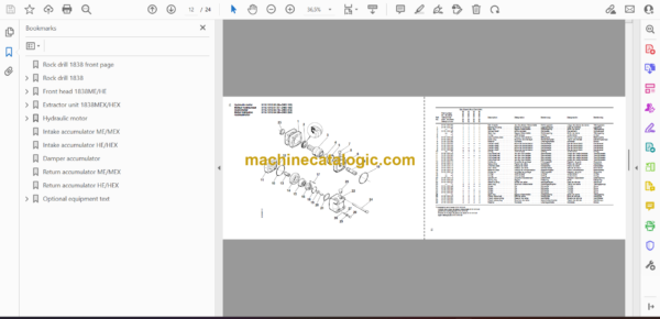 Atlas Copco COP1838 Version B Hydraulic Rock Drill Parts Catalog - Image 2