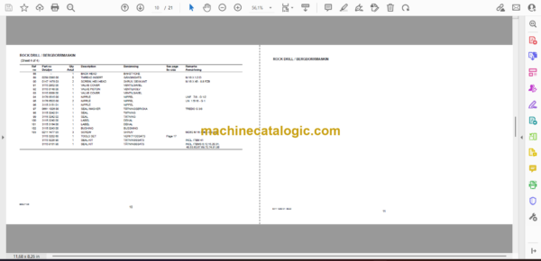Atlas Copco COP 3038 - T38 05, T38E 05, T45Sp 05 Hydraulic Rock Drill Parts Catalog - Image 2