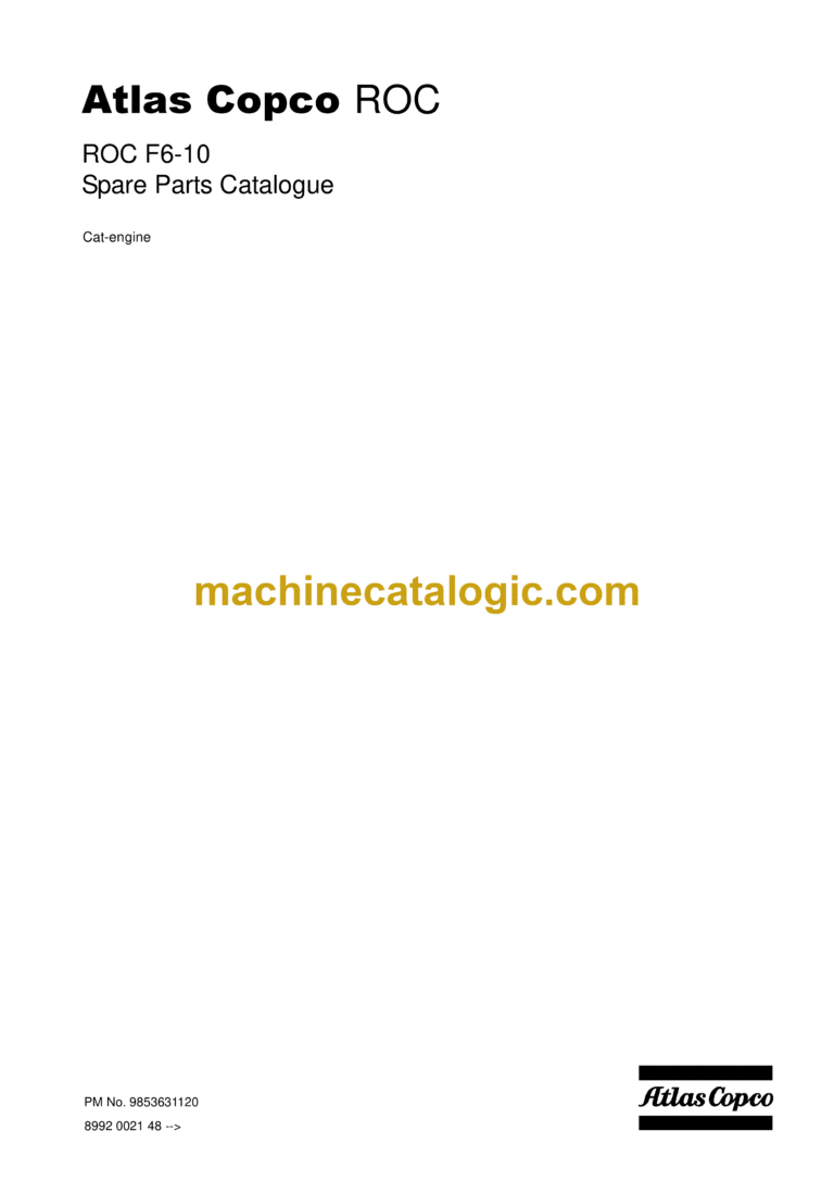 Atlas Copco ROC F6-10 Cat Engine Drilling Rig Parts Catalog