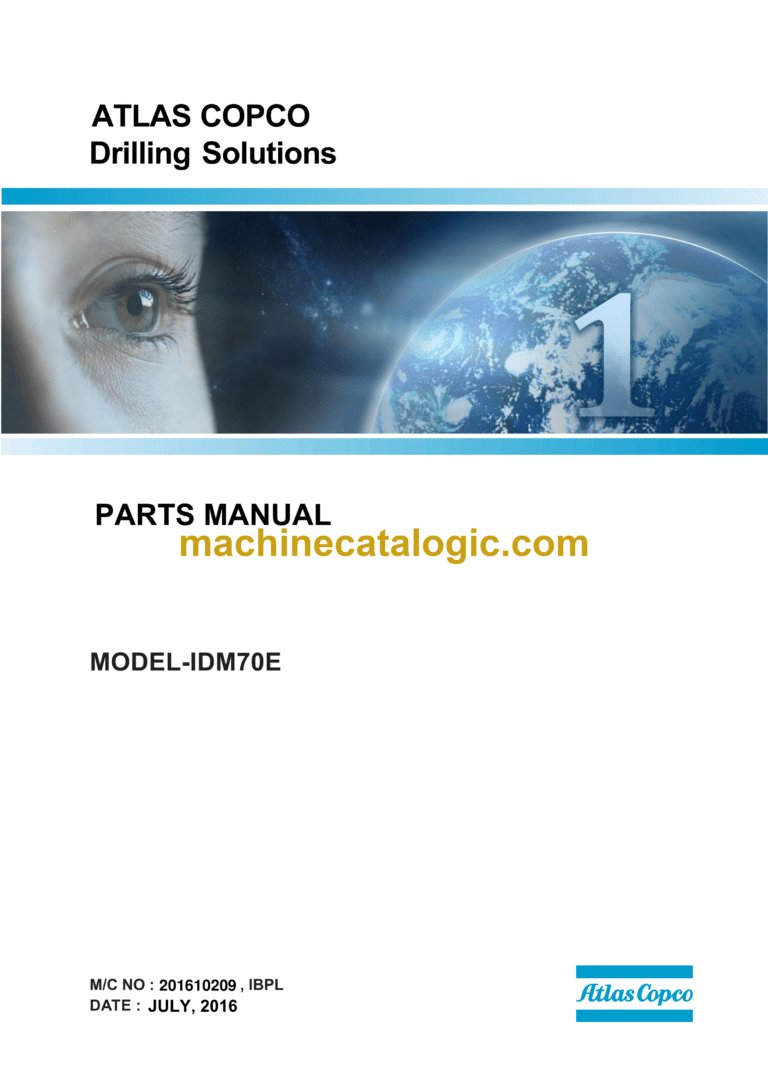 Atlas Copco IDM70E Blasthole Drills Operators, Maintenance and Parts Catalog