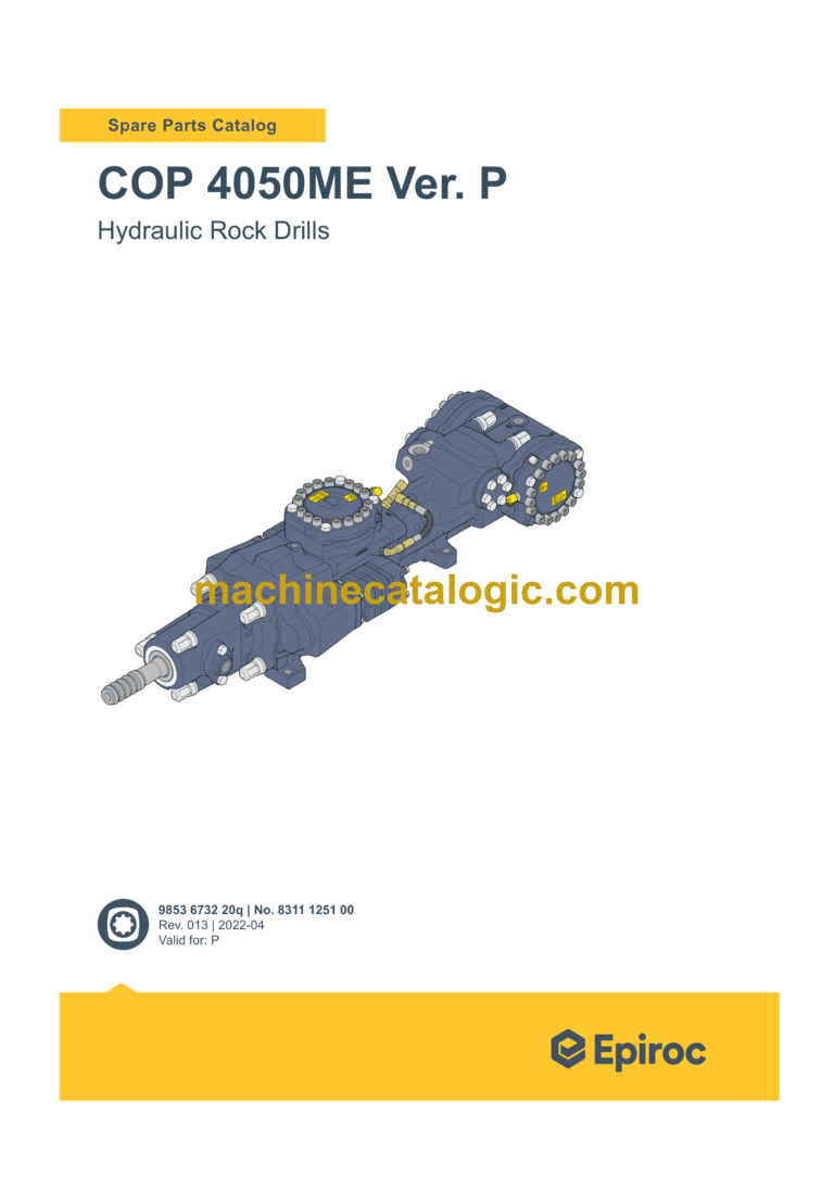Epiroc COP 4050ME Version P Hydraulic Rock Drills Parts Catalog