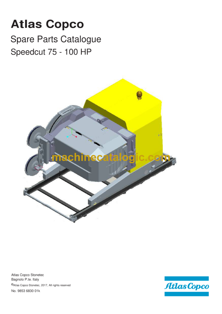 Atlas Copco Speedcut 75, 100 HP Parts Catalog