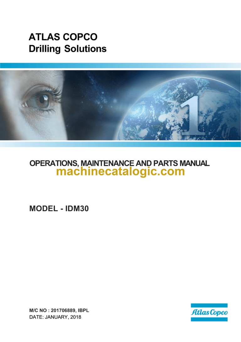Atlas Copco IDM30 Blasthole Operators, Maintenance and Parts Catalog