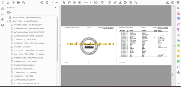 Atlas Copco COP 1838HD Version E Hydraulic Rock Drill Parts Catalog - Image 2