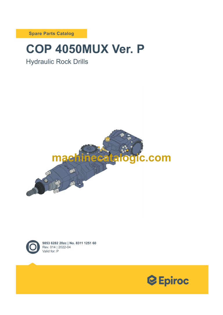 Epiroc COP 4050MUX Version P Hydraulic Rock Drills Parts Catalog