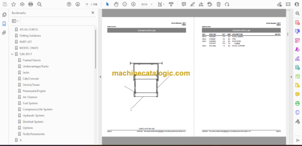 Atlas Copco DM25 Rotary Blast Hole Rigs Parts Catalog - Image 2