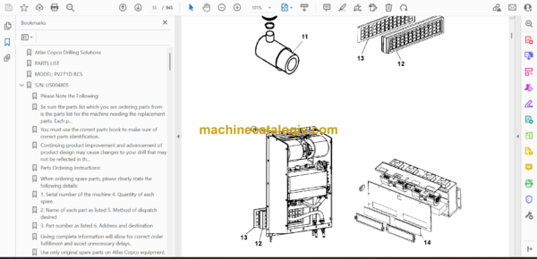Atlas Copco PV271D RCS Pit Viper Parts Catalog - Image 2
