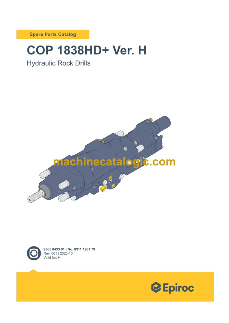 Epiroc COP 1838HD+ Version H Hydraulic Rock Drills Parts Catalog