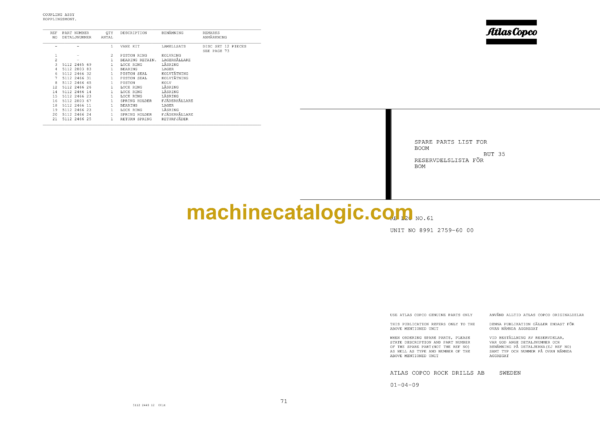 Atlas Copco BMH6814, BMH6814-10 Parts Catalog - Image 3
