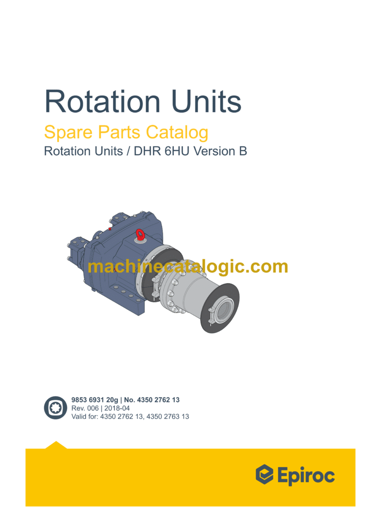 Epiroc DHR 6HU Version B Rotation Units Parts Catalog