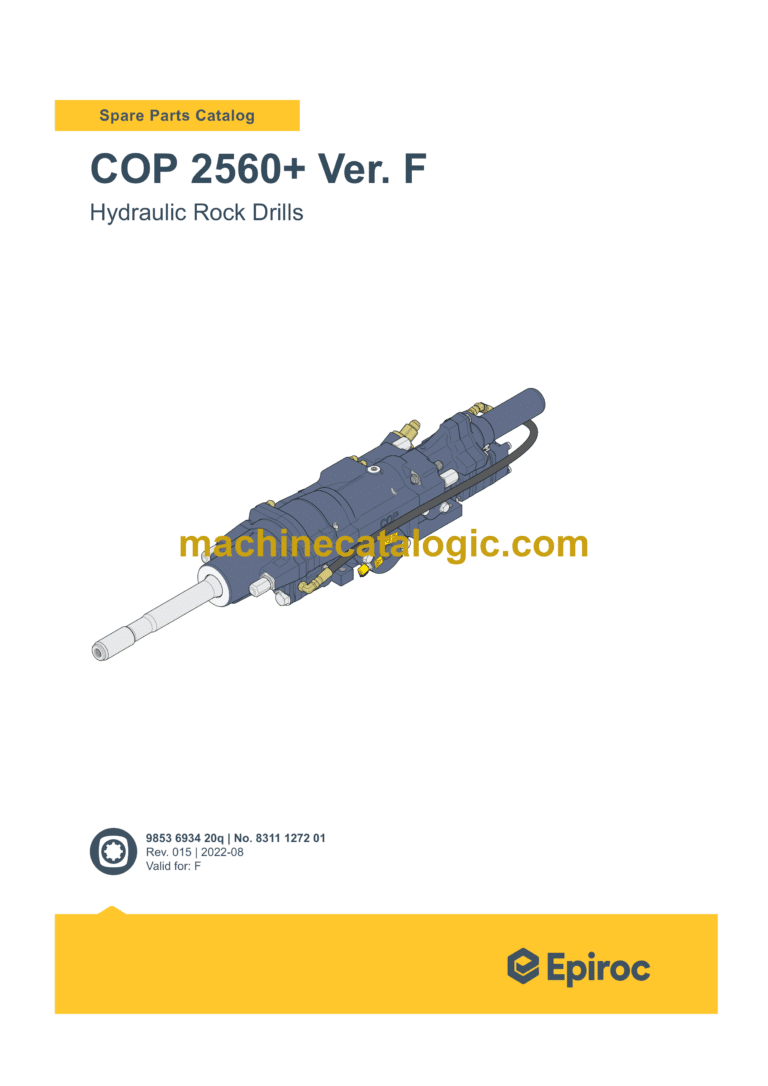 Epiroc COP 2560+ Version F Hydraulic Rock Drills Parts Catalog