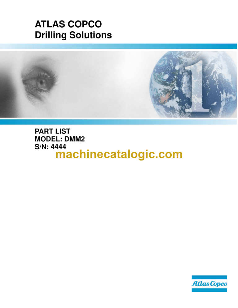 Atlas Copco DMM2 Blasthole Drills Rig Parts Catalog