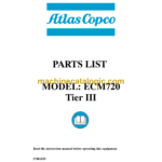 Atlas Copco ECM720 Tier 3 Hydraulic Crawler Drill Parts Catalog