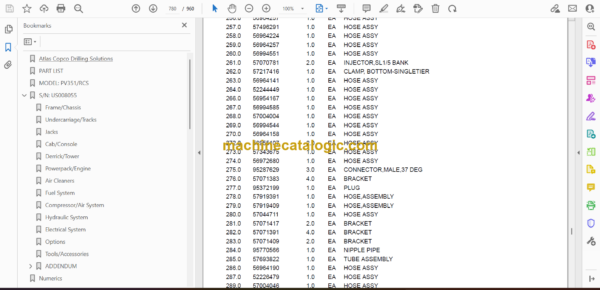 Atlas Copco PV351 RCS Pit Viper Parts Catalog - Image 4