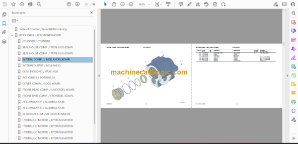 Atlas Copco COP 1638 Version E Hydraulic Rock Drill Parts Catalog - Image 2