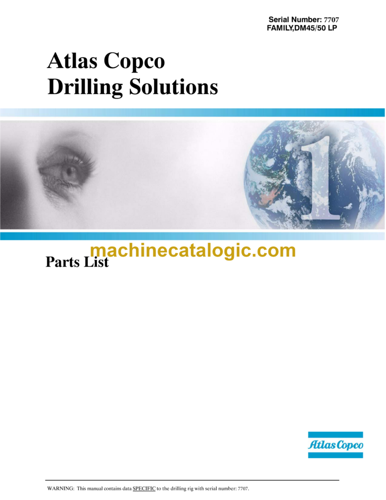 Atlas Copco DM45LP, DM50LP Rotary Blast Hole Rigs Parts Catalog